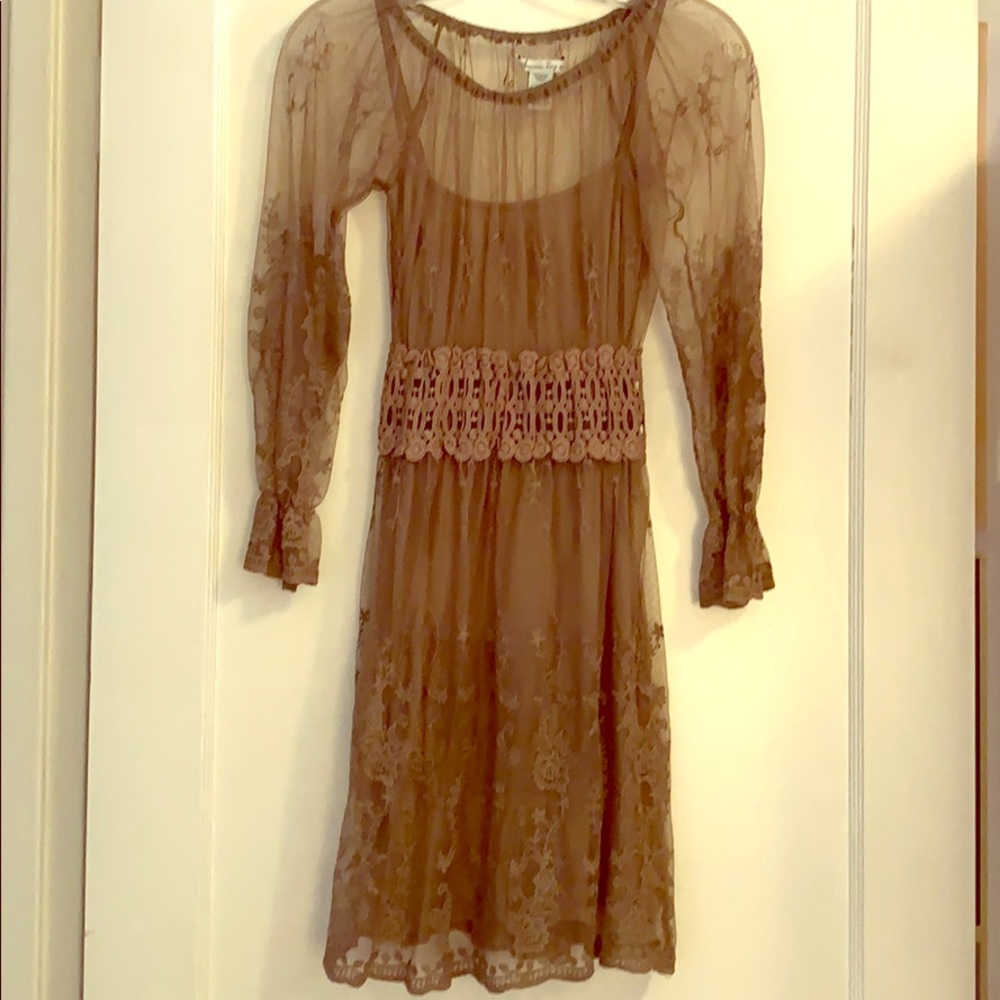 American Rag Cie Lace-overlay, long sleeve dress.